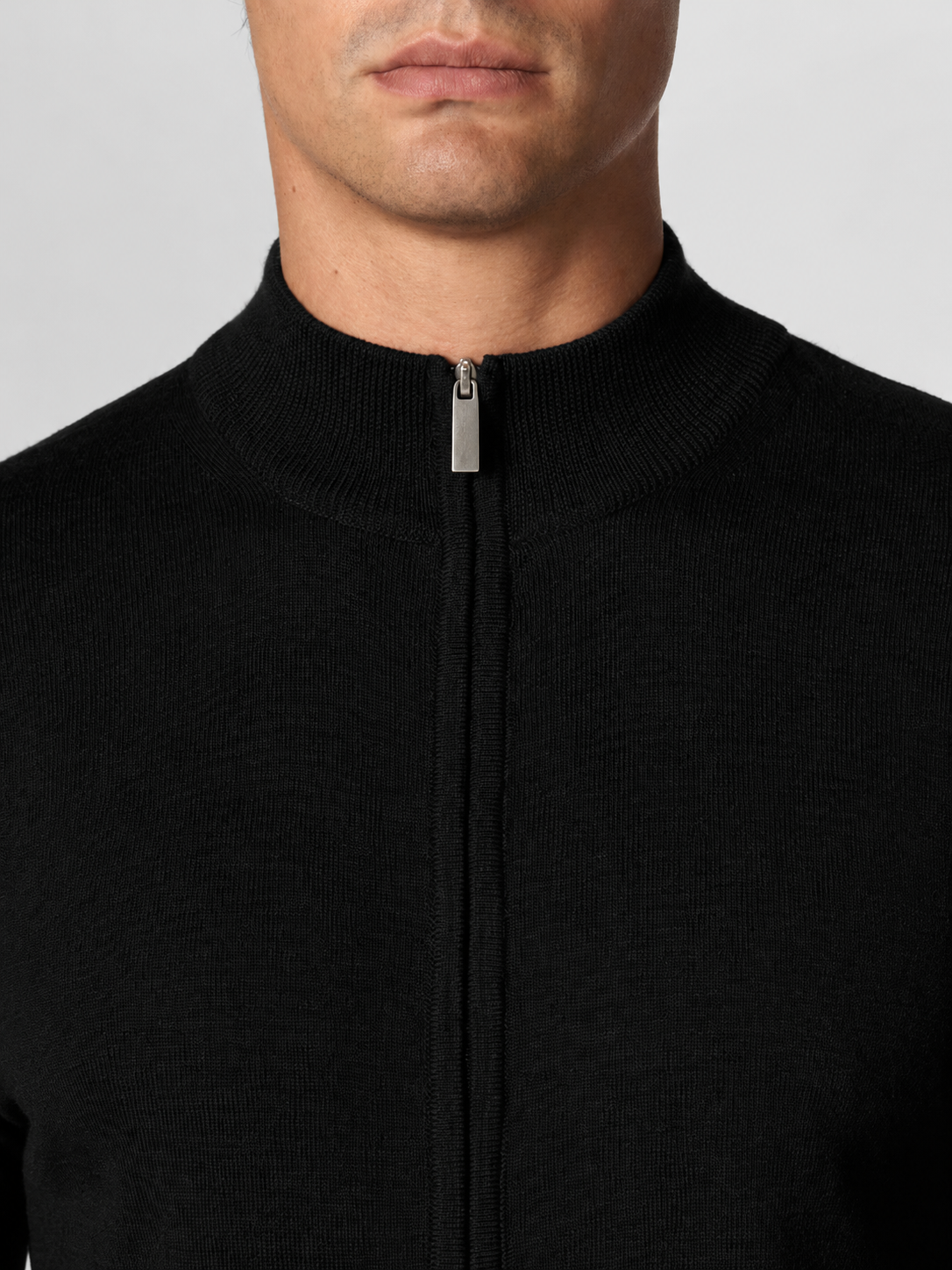 Knitted Zip Cardigan Onyx Black