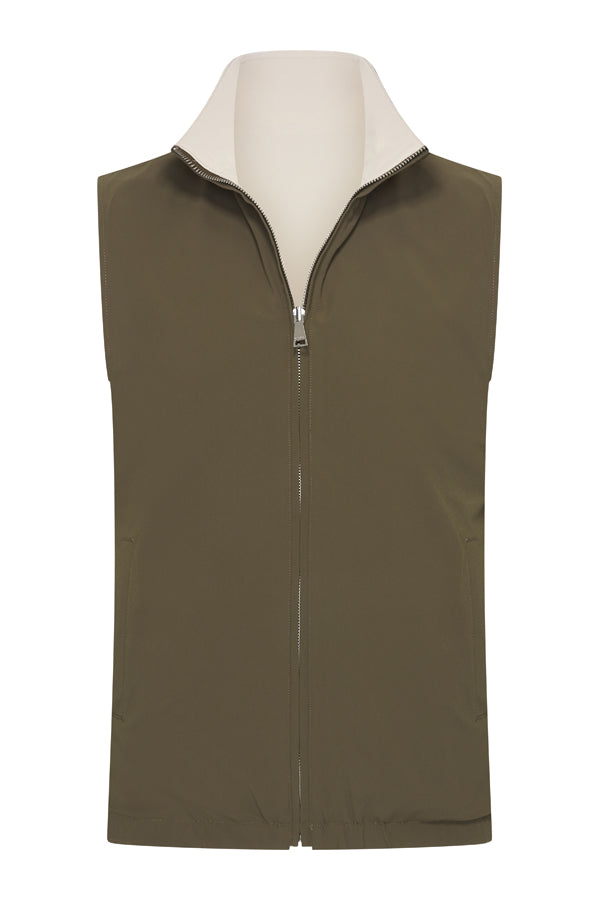 Reversible Gilet Olive Grove X Soft Sand