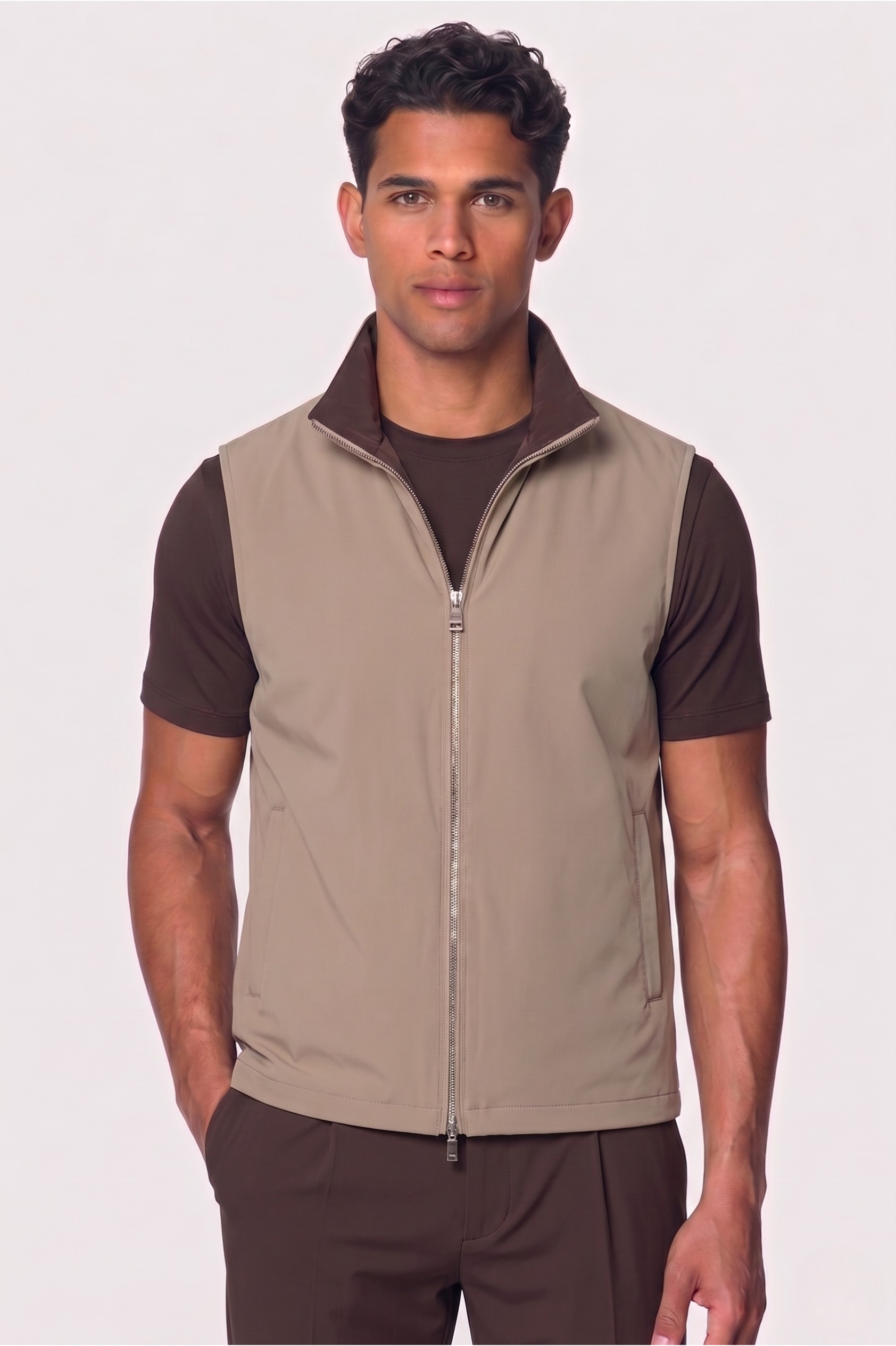 Reversible Gilet – Rich Espresso x Desert Taupe