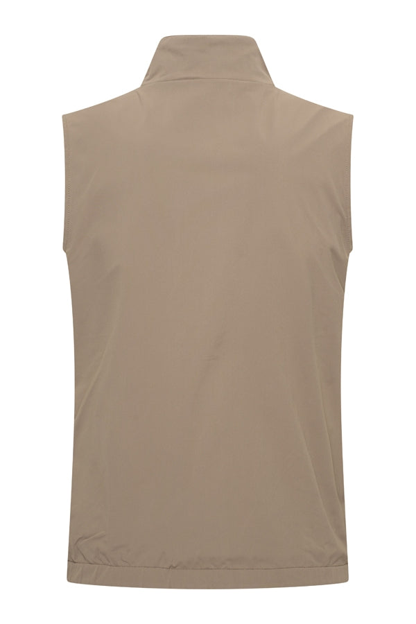 Reversible Gilet – Cherry Red x Desert Taupe