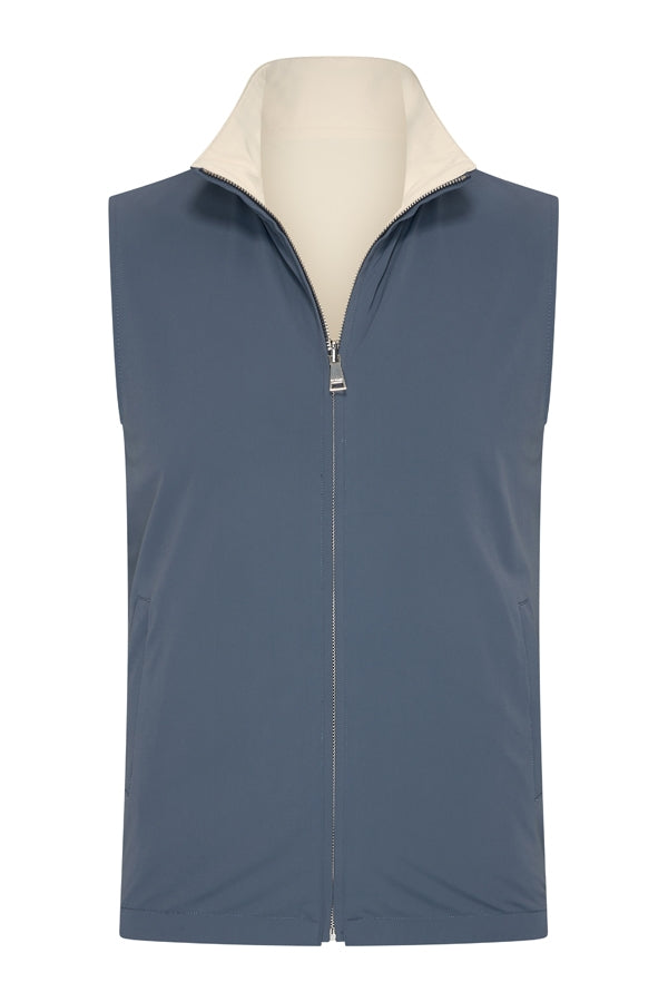 Reversible Gilet – Steel Blue x Soft Sand