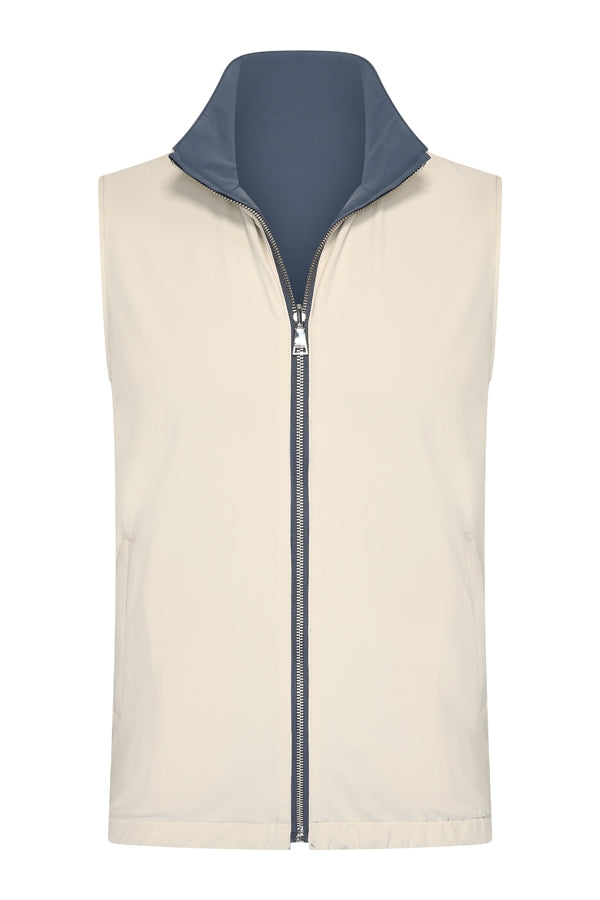 Reversible Gilet – Steel Blue x Soft Sand