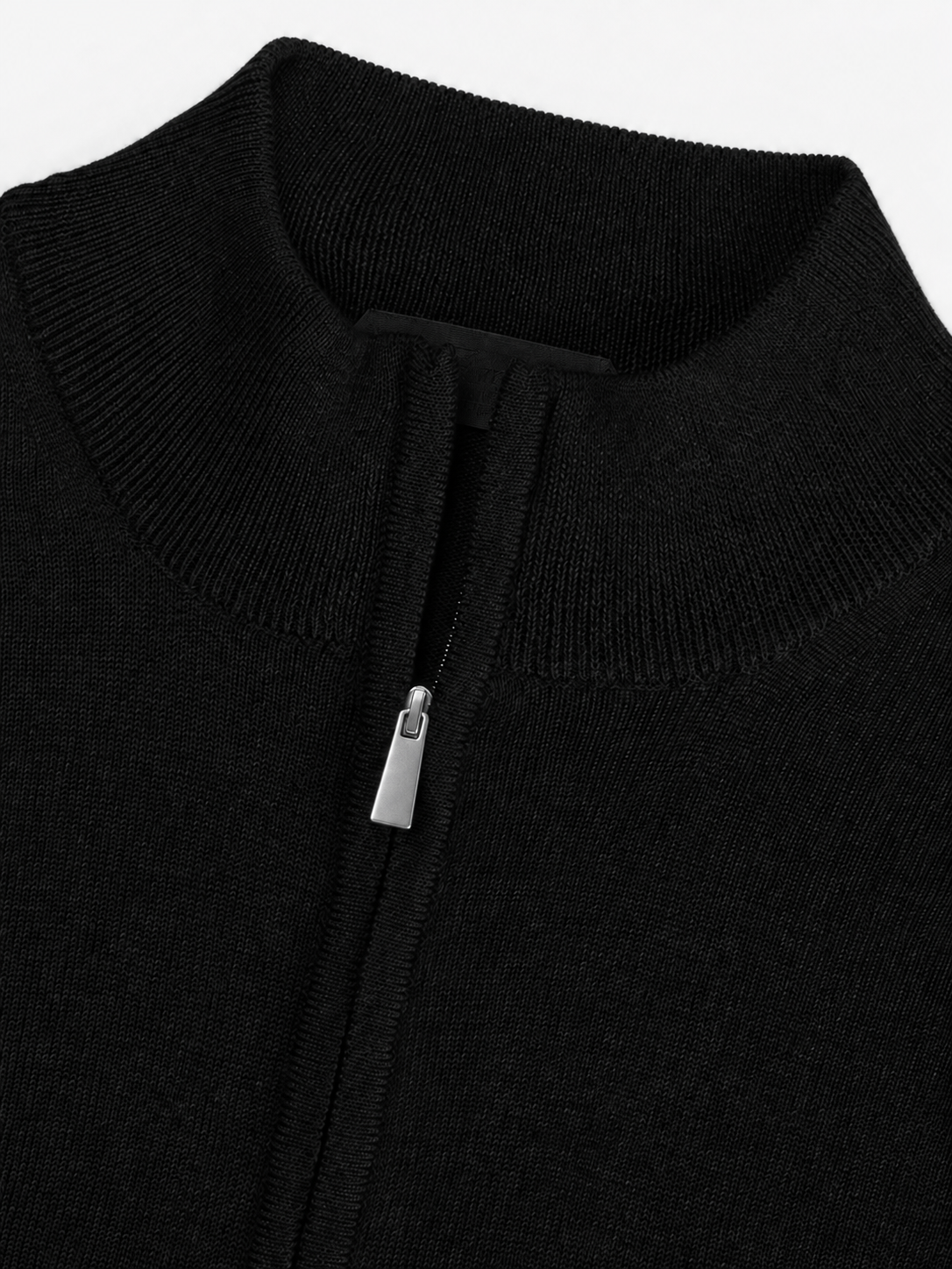 Knitted Zip Cardigan Onyx Black