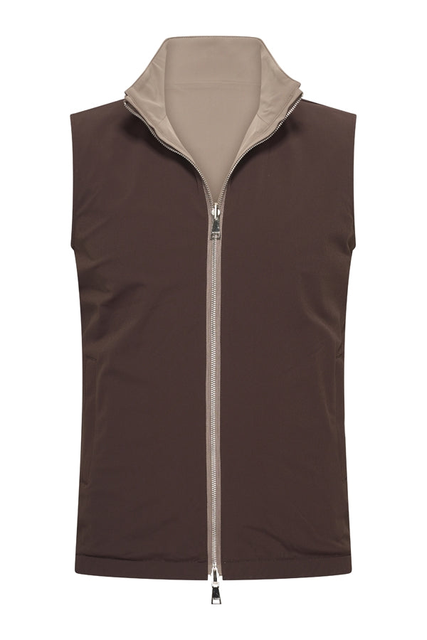 Reversible Gilet – Rich Espresso x Desert Taupe