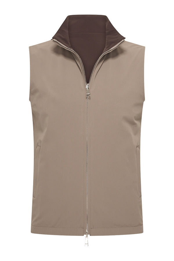 Reversible Gilet – Rich Espresso x Desert Taupe