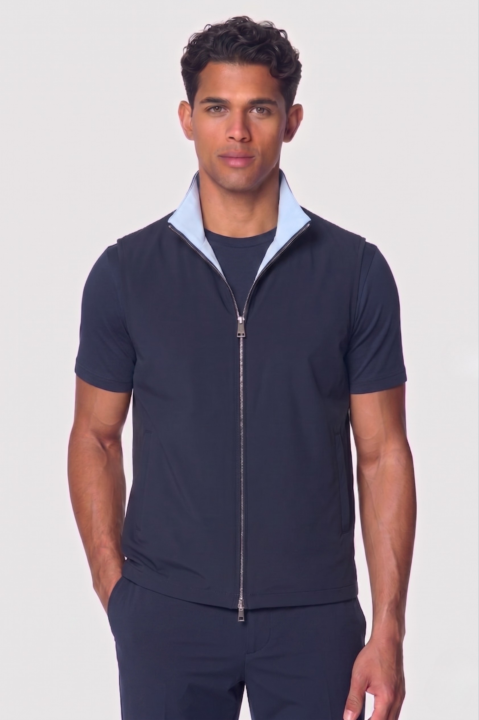 Reversible Gilet – Deep Navy x Sky Blue