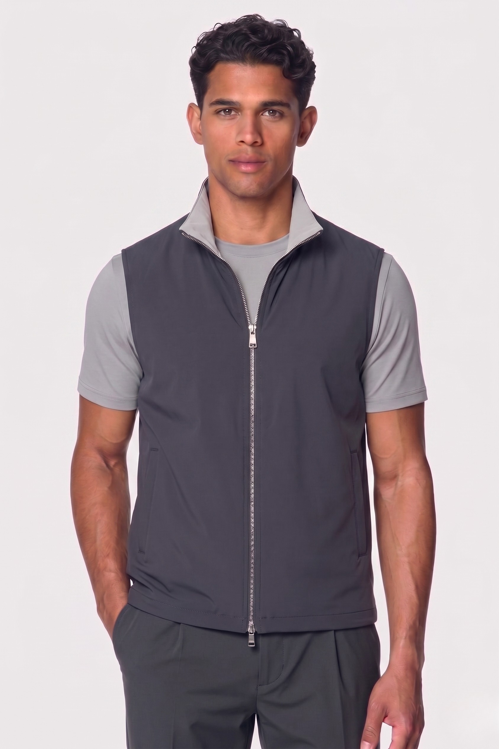 Reversible Gilet – Graphite Grey x Stone Grey